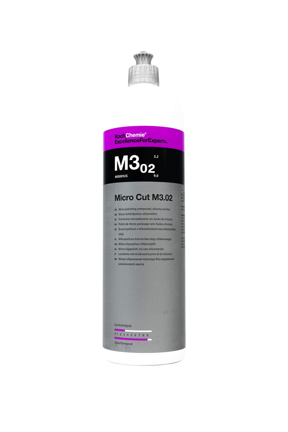 Koch-Chemie - Micro Cut Polishing Compound - Silicone Oil-Free; Permanent Removal of Holograms, Fine Scratches, and Sanding Marks to P3000 Grain Size; High Gloss Finish (250 milliliters)