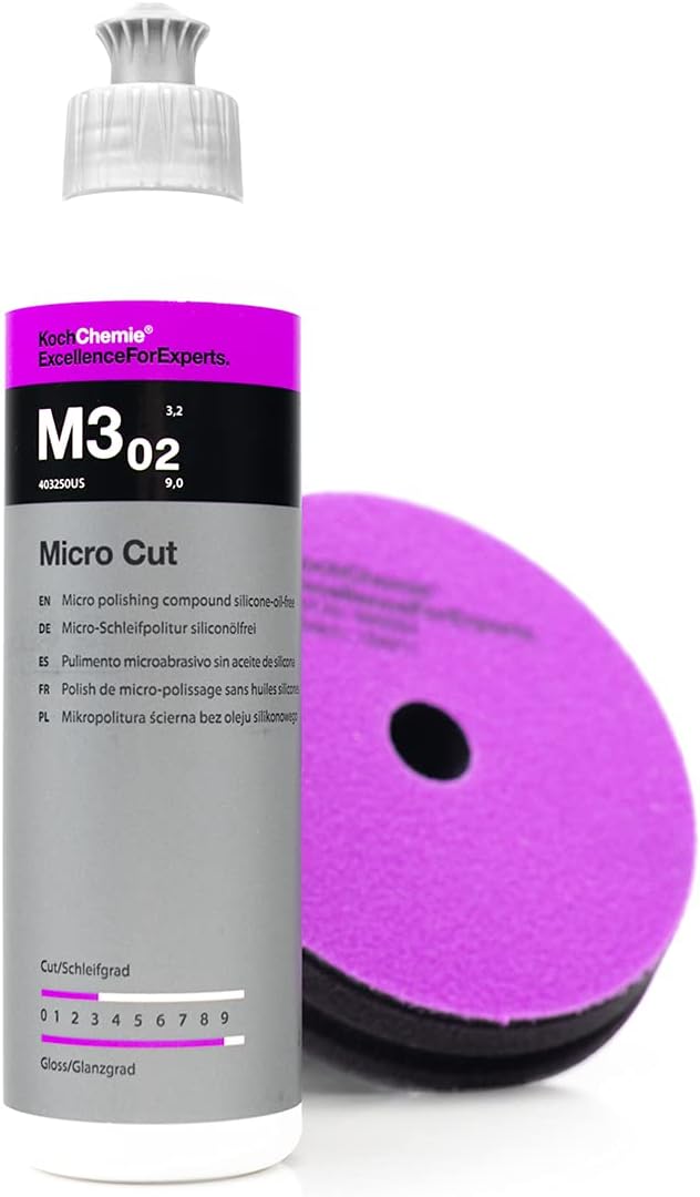 Koch-Chemie - Micro Cut Polishing Compound - Silicone Oil-Free; Permanent Removal of Holograms, Fine Scratches, and Sanding Marks to P3000 Grain Size; High Gloss Finish (250 milliliters)
