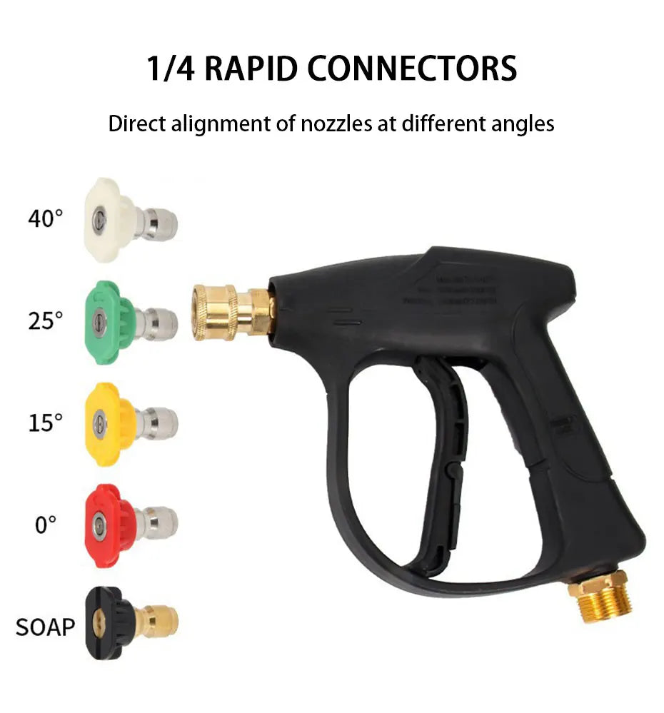 SeaMetal Short Handle High Pressure Washer Gun + Nozzle Set