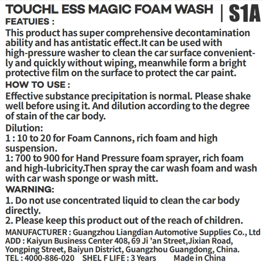 SRB Touchless Magic Extreme Foam Wash Shampoo