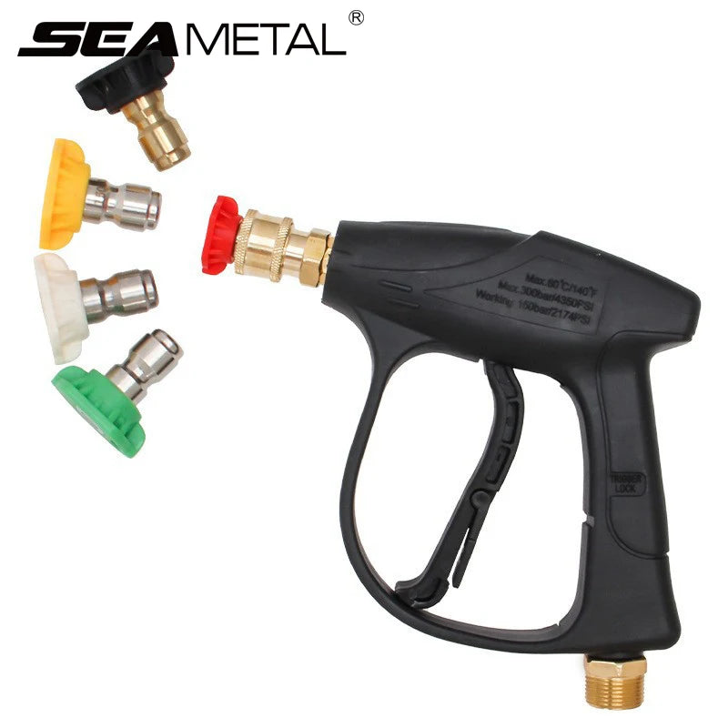 SeaMetal Short Handle High Pressure Washer Gun + Nozzle Set