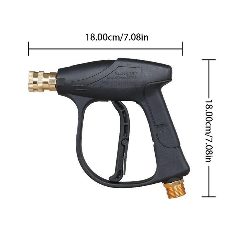 SeaMetal Short Handle High Pressure Washer Gun + Nozzle Set