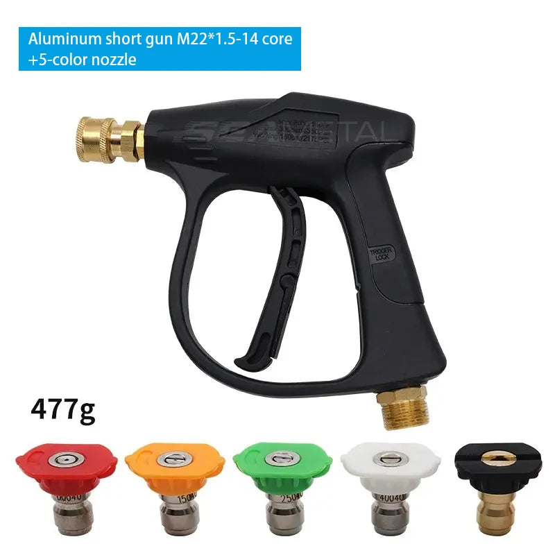 SeaMetal Short Handle High Pressure Washer Gun + Nozzle Set