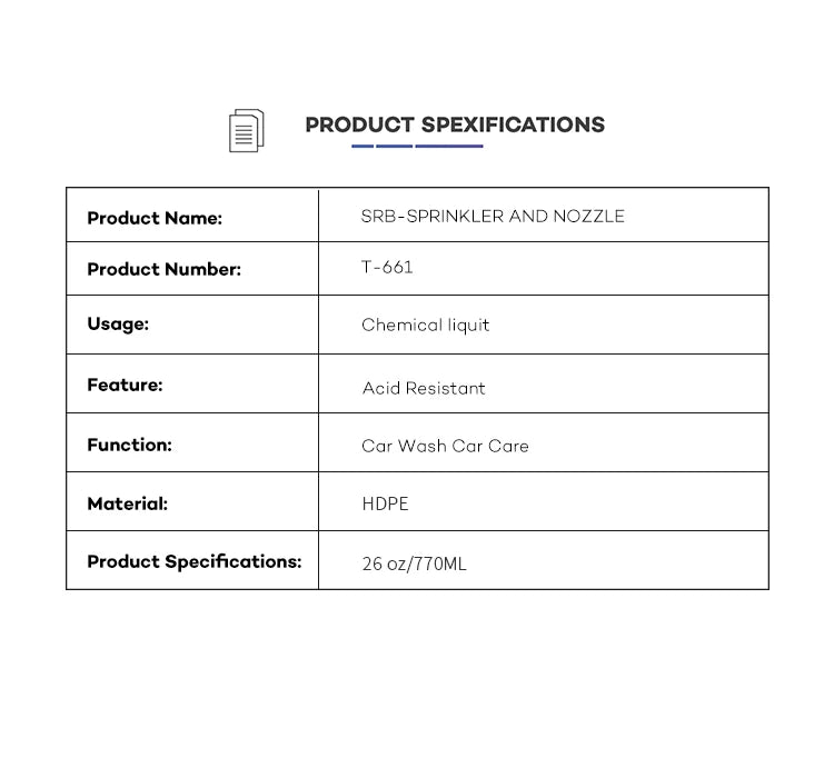 SRB Trigger Spray for Chemical Liquid with Acid Resistant Features in 26 oz size