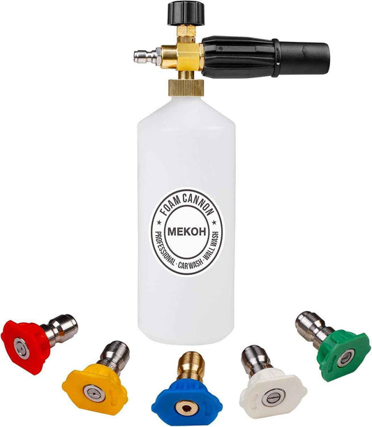 1 Liter Adjustable Foam Cannon Snow Foam Lance Mekoh - White - gl_lawn_and_garden
