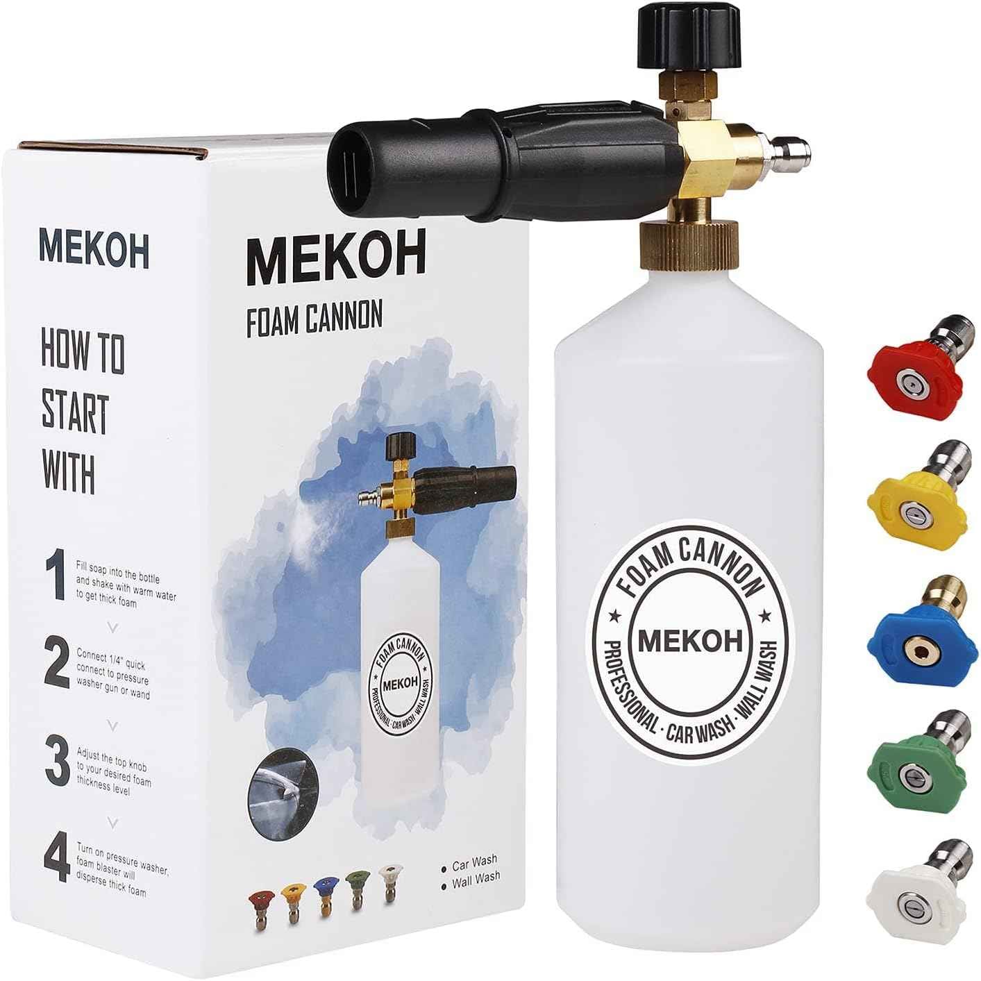 1 Liter Adjustable Foam Cannon Snow Foam Lance Mekoh - Static Auto Care