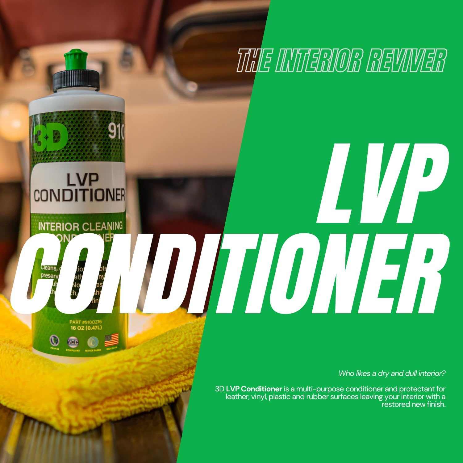 3D LVP Interior & Leather Cleaner & Conditioner Protection - Static Auto Care