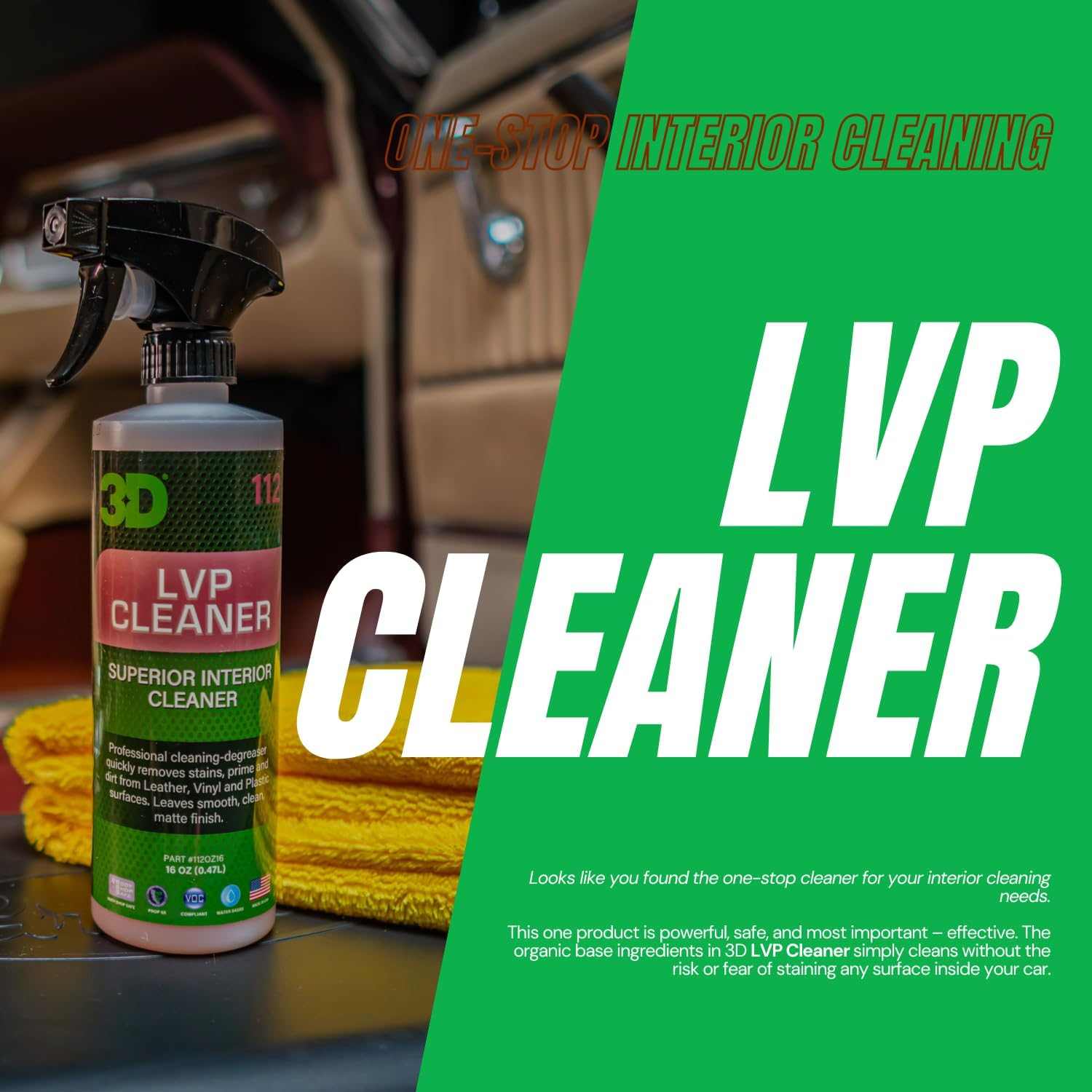 3D LVP Interior & Leather Cleaner & Conditioner Protection - Static Auto Care