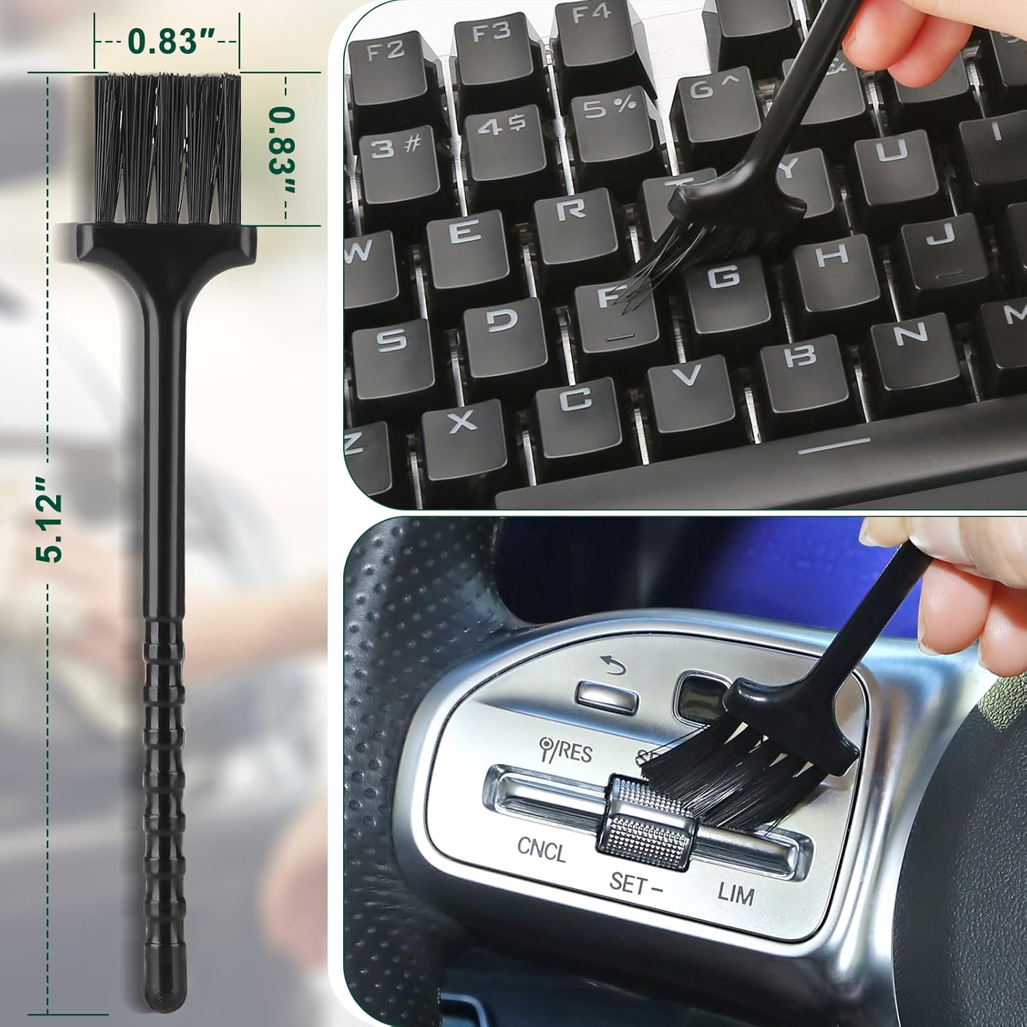 Car Interior 6 Piece Duster, Detail Brush & Gel Kit - Static Auto Care