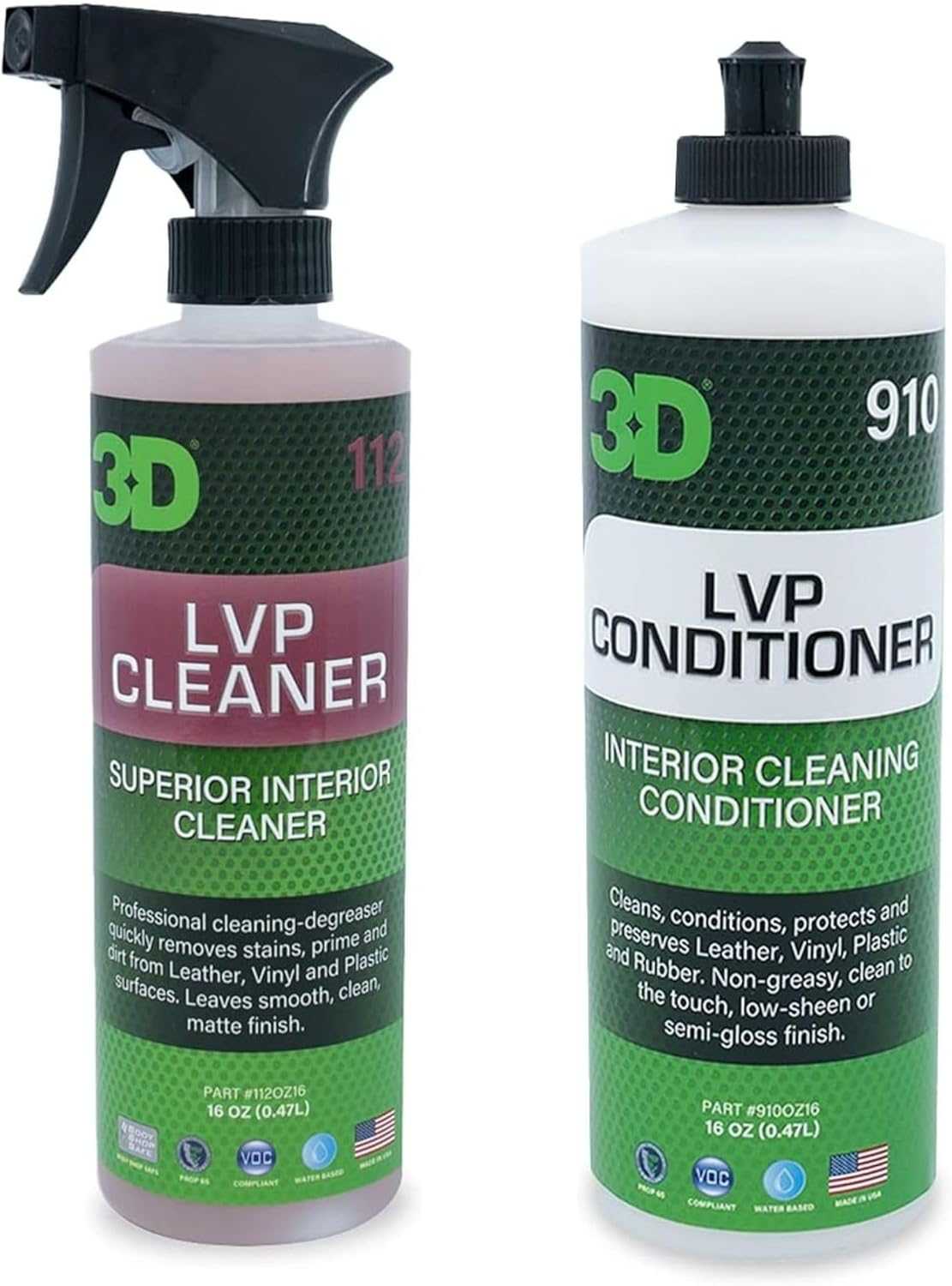 3D LVP Interior & Leather Cleaner & Conditioner Protection - Static Auto Care