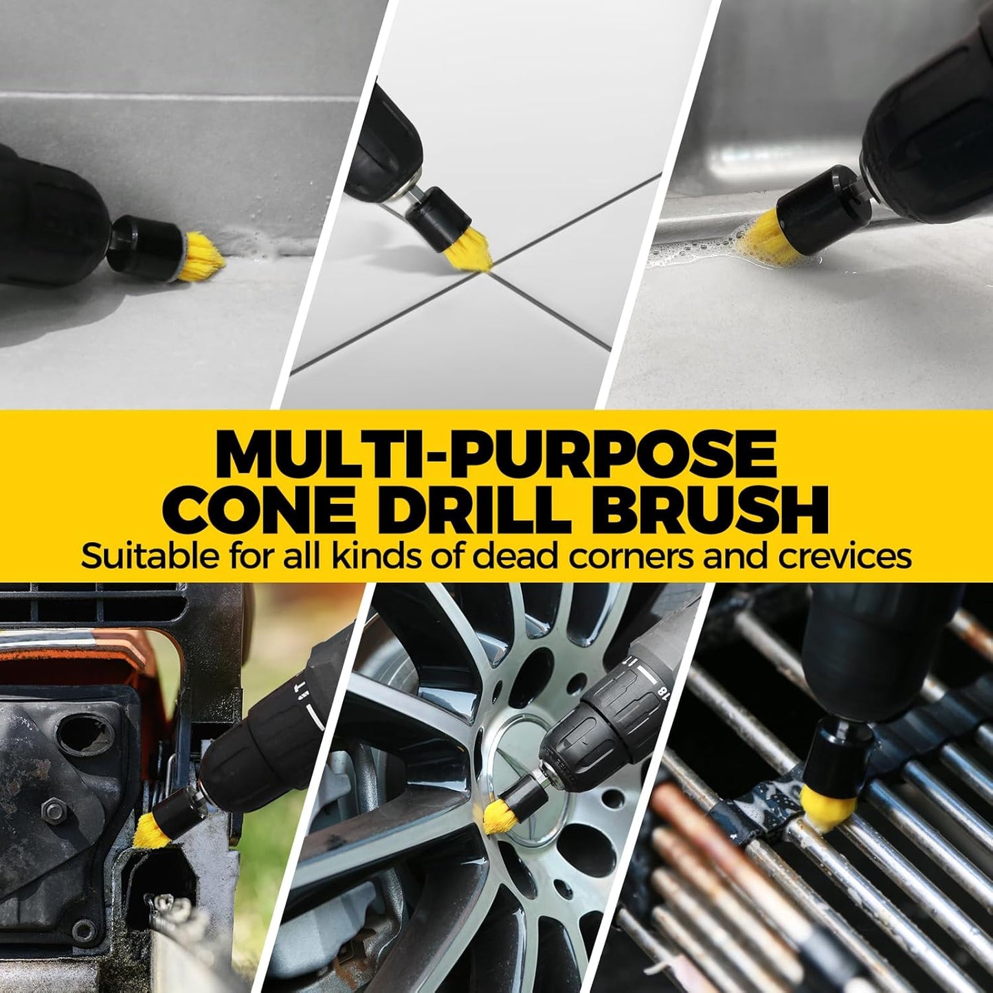 Holikme 6Pack Cleaning Brush Power Drill Set - Static Auto Care
