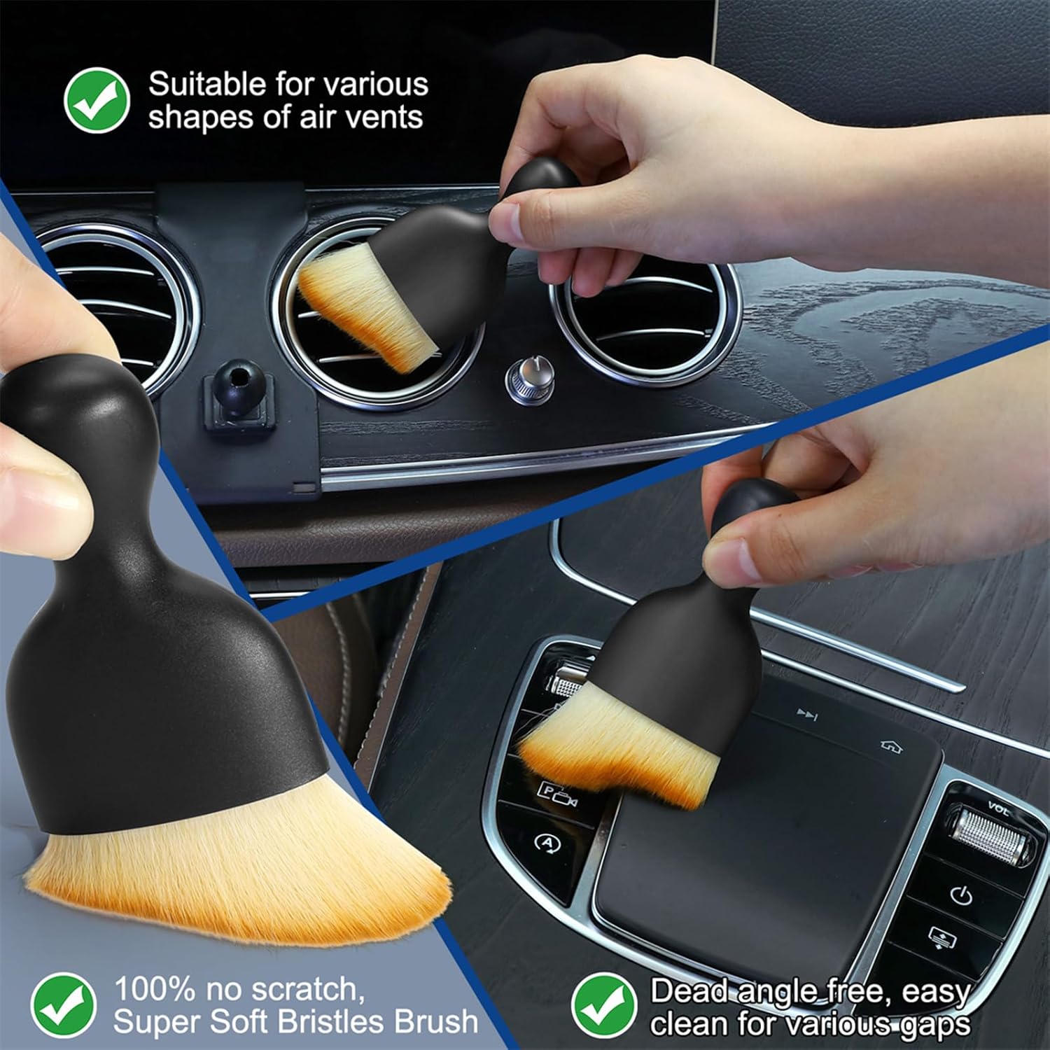 Car Interior 6 Piece Duster, Detail Brush & Gel Kit - Static Auto Care
