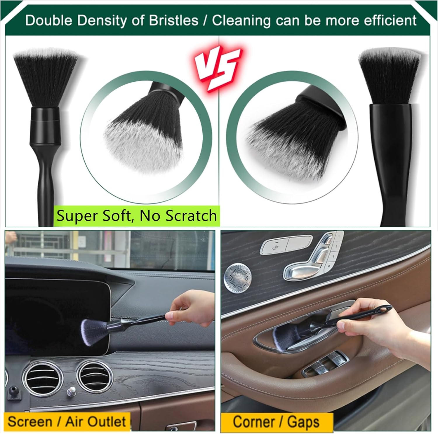 Car Interior 6 Piece Duster, Detail Brush & Gel Kit - Static Auto Care