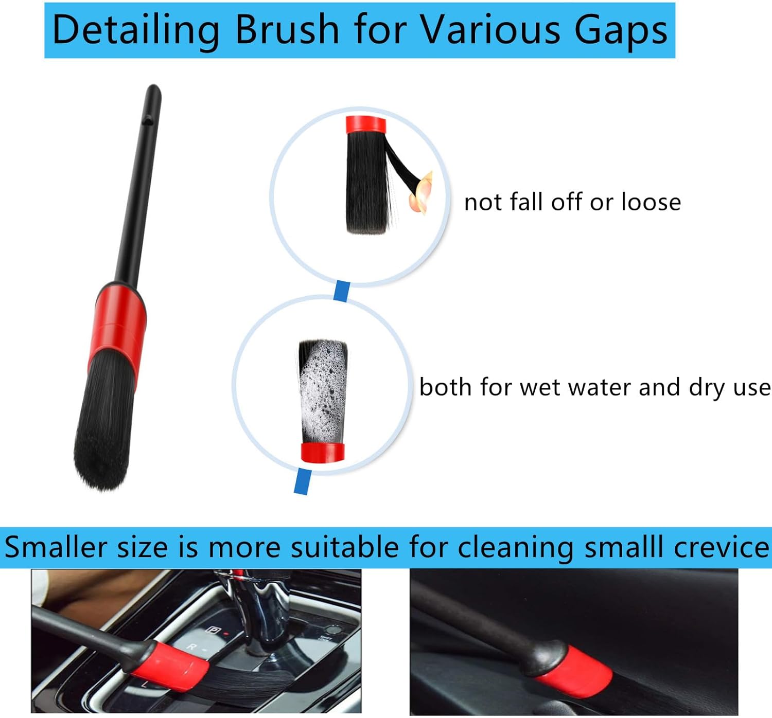 Car Interior 6 Piece Duster, Detail Brush & Gel Kit - Static Auto Care