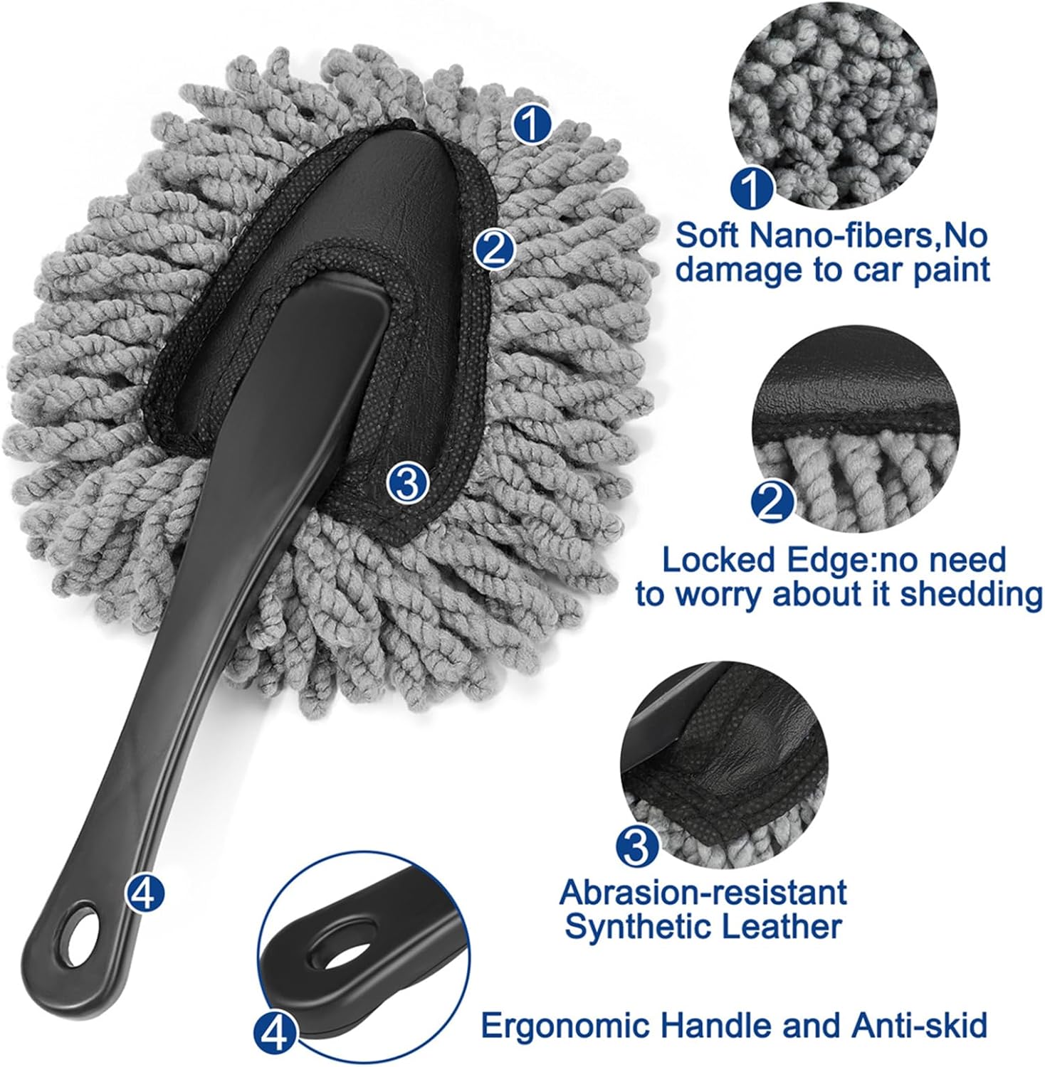 Car Interior 6 Piece Duster, Detail Brush & Gel Kit - Static Auto Care