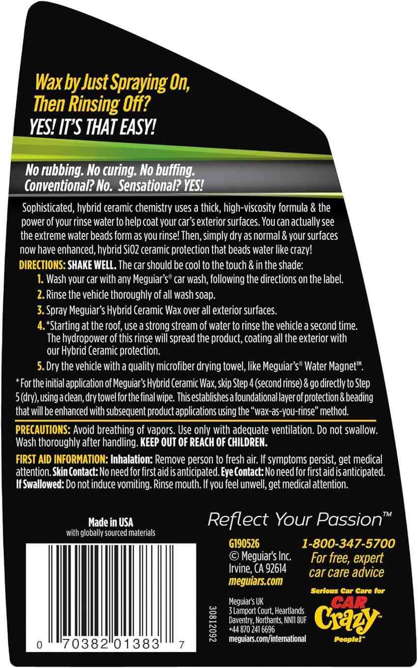 Meguiar’s Hybrid Ceramic Wax Si02 Advanced Spray - Static Auto Care