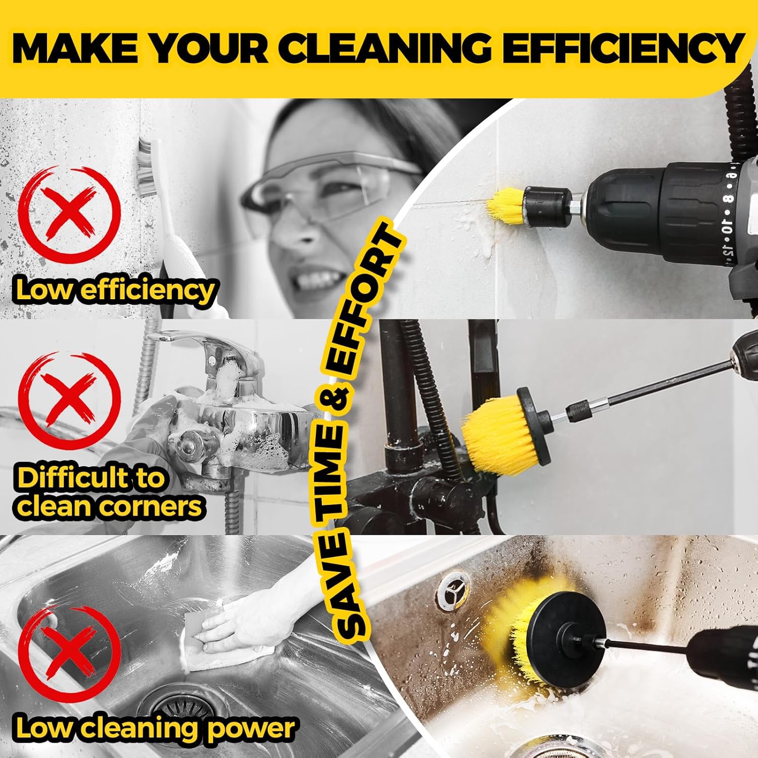 Holikme 6Pack Cleaning Brush Power Drill Set - Static Auto Care