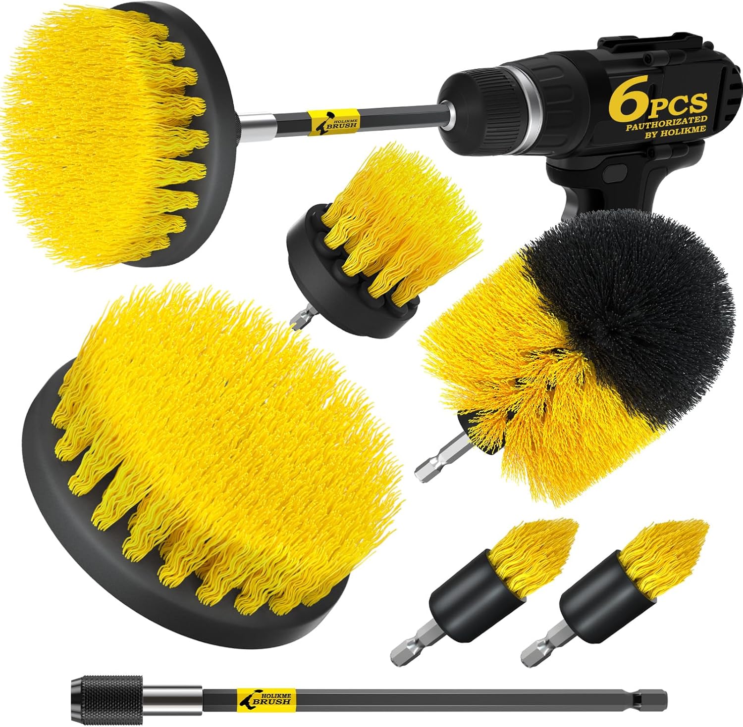 Holikme 6Pack Cleaning Brush Power Drill Set - Static Auto Care