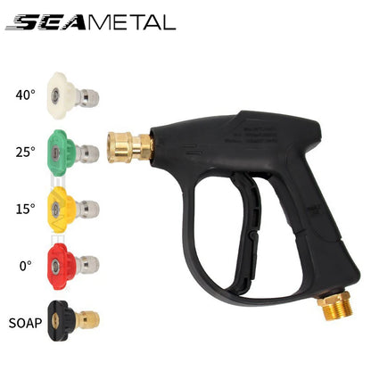 SeaMetal Short Handle High Pressure Washer Gun + Nozzle Set