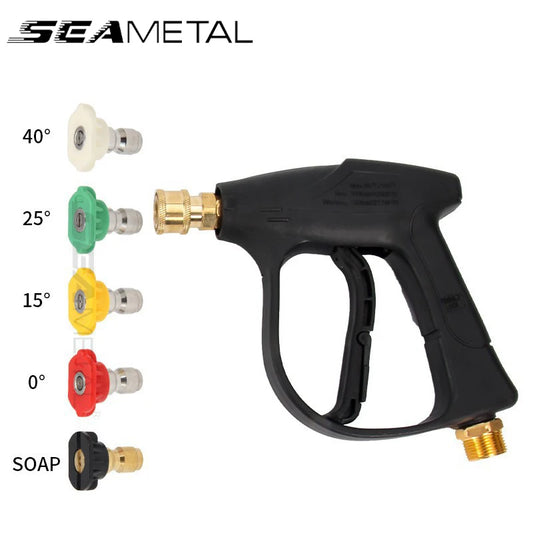 SeaMetal Short Handle High Pressure Washer Gun + Nozzle Set