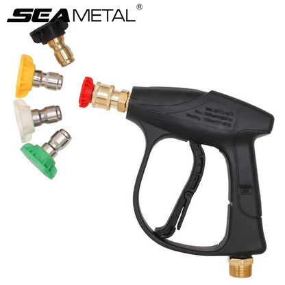 SeaMetal Short Handle High Pressure Washer Gun + Nozzle Set