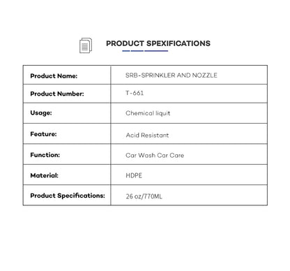 SRB Trigger Spray for Chemical Liquid with Acid Resistant Features in 26 oz size
